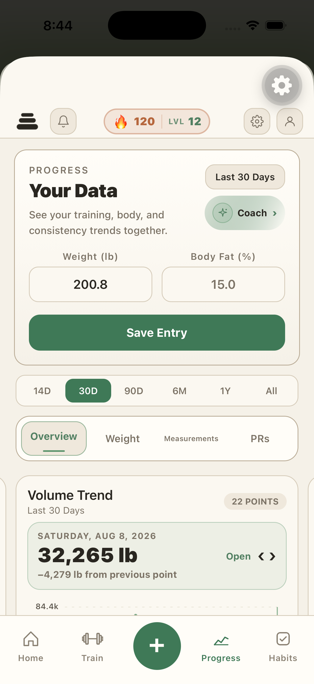 PlateStack Progress screen